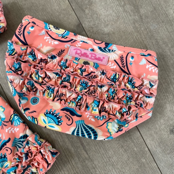 RuffleButts Paisley Paradise Two-Piece Rashguard Swimsuit Size 18-24 months - Picture 11 of 15
